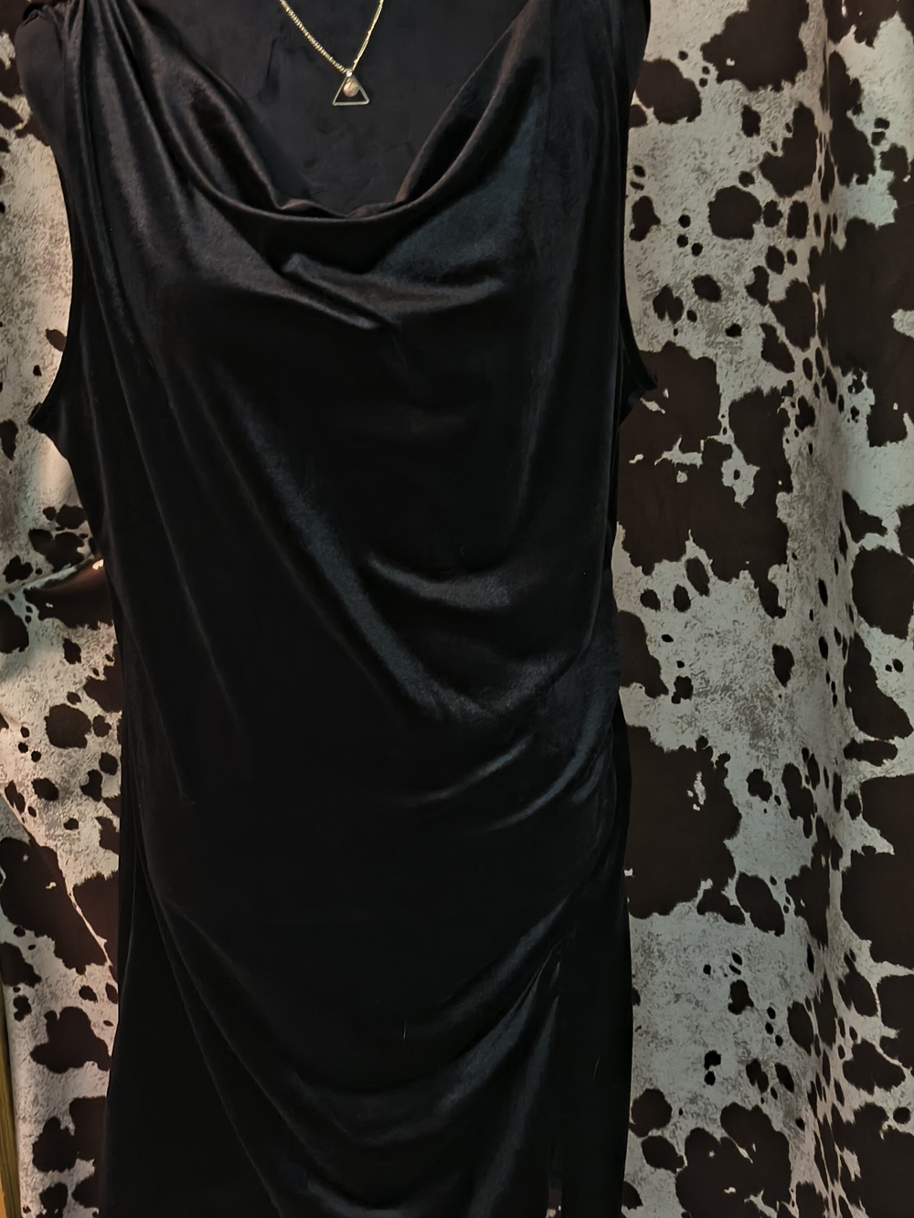 Old Navy Black Satin Cowl Neck Dress
